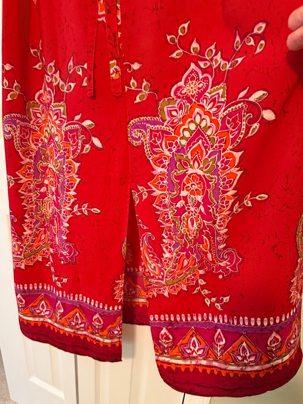 Vintage Kamali & Co Red Paisley Maxi Dress - Picture 3 of 4